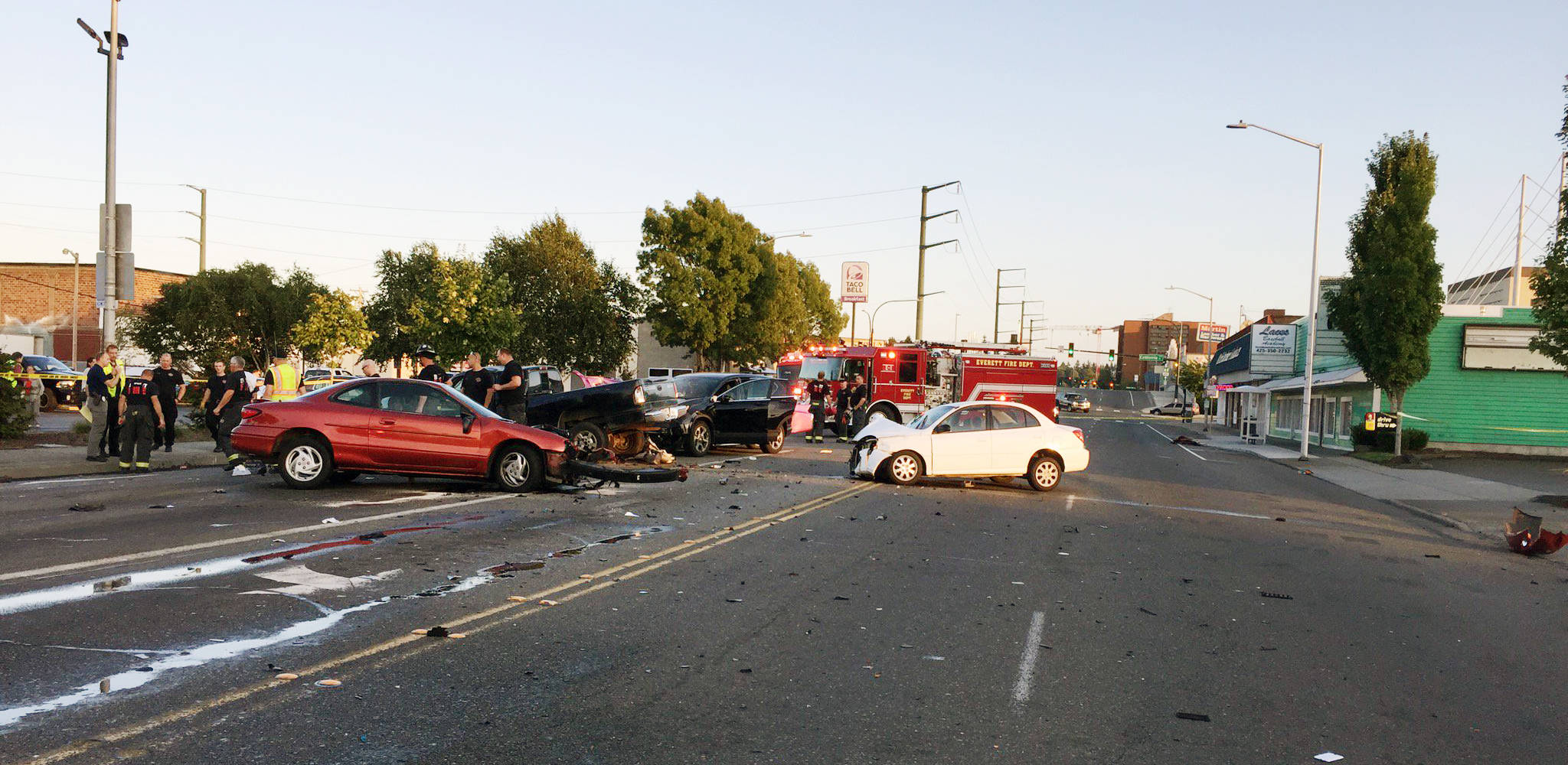Eight people were injured July 22 in a six-vehicle collision on Broadway in north Everett. (Everett Police Department, file)