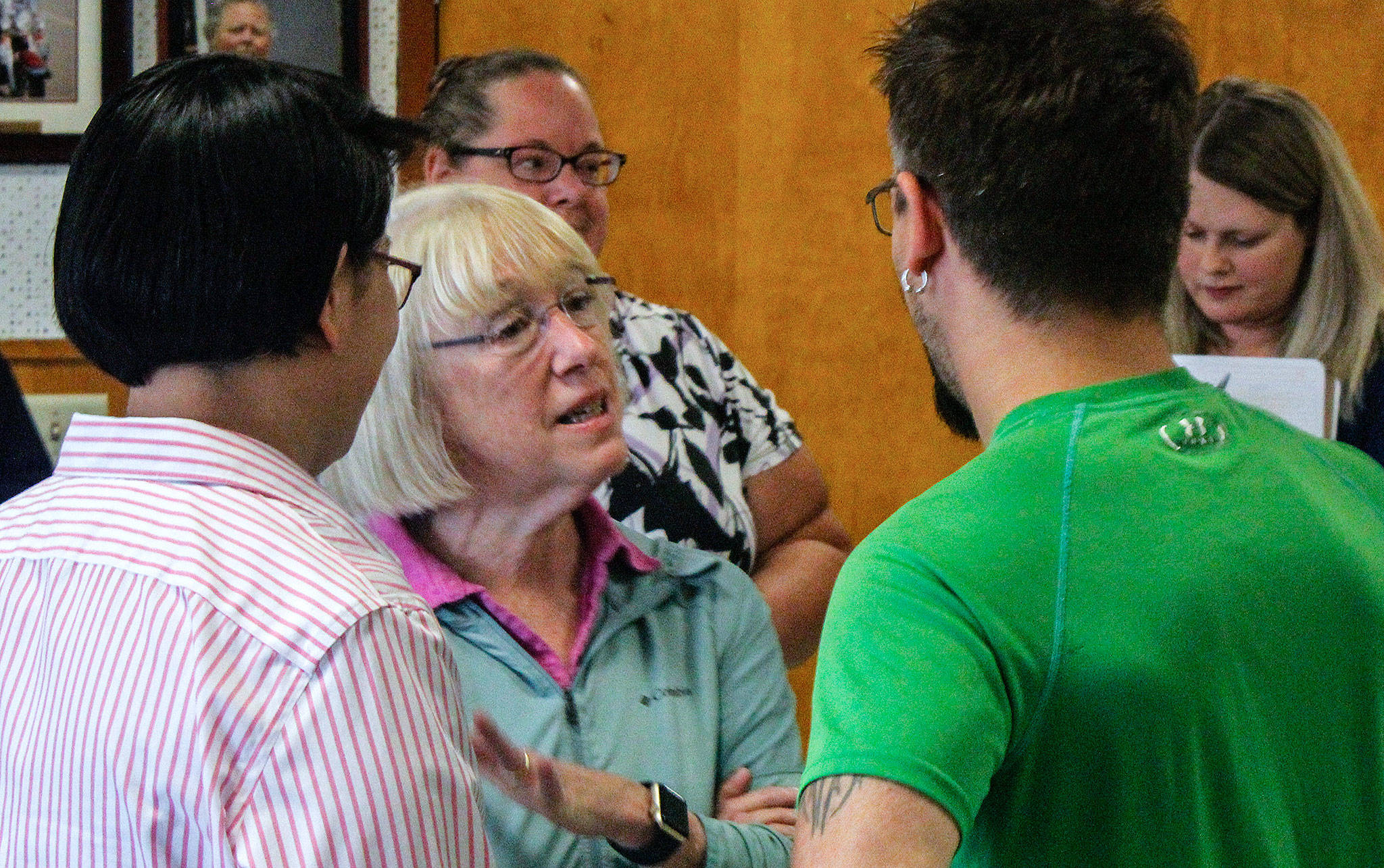 Sen. Patty Murray meets with union representatives and members in Everett on Monday to talk about her new bill, the Protecting the Right to Organize Act. (Joseph Thompson/The Herald)