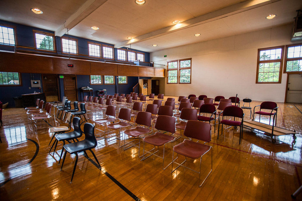 Chairs are already set up for the Aug. 17 dedication inside the Startup Event Center. (Olivia Vanni / The Herald)
