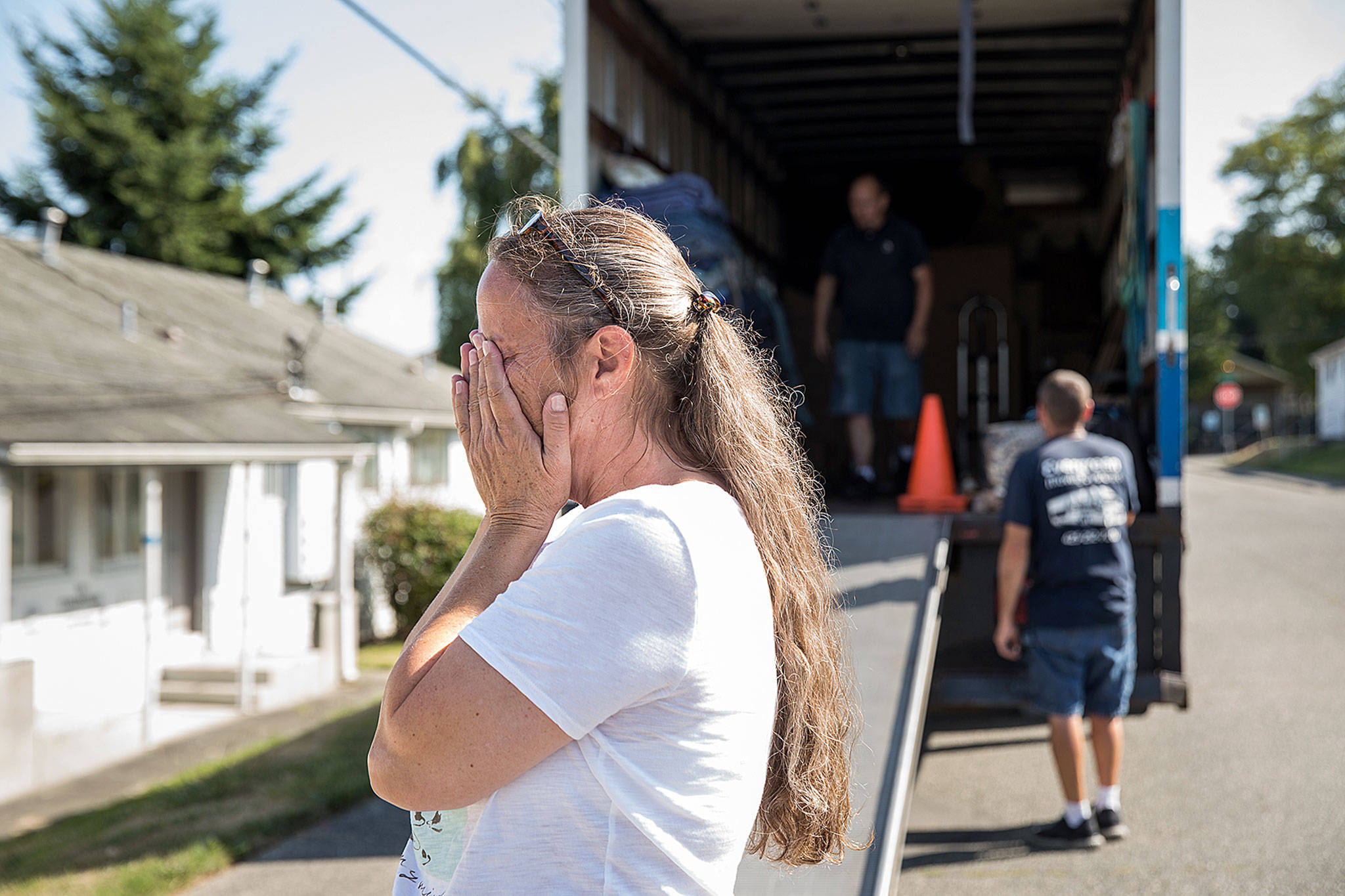 After almost three decades at Baker Heights, emotions spill over for Kathleen Mullen as she prepares to move to a new home. (Lizz Giordano / The Herald)