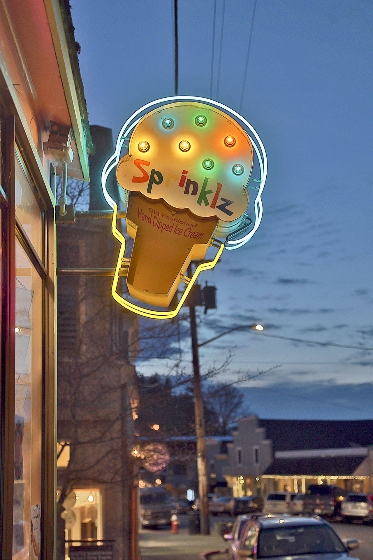 The Sprinklz Ice Cream sign on First Street by Tim Leonard. (Michael Stadler / Stadler Studio Photography)