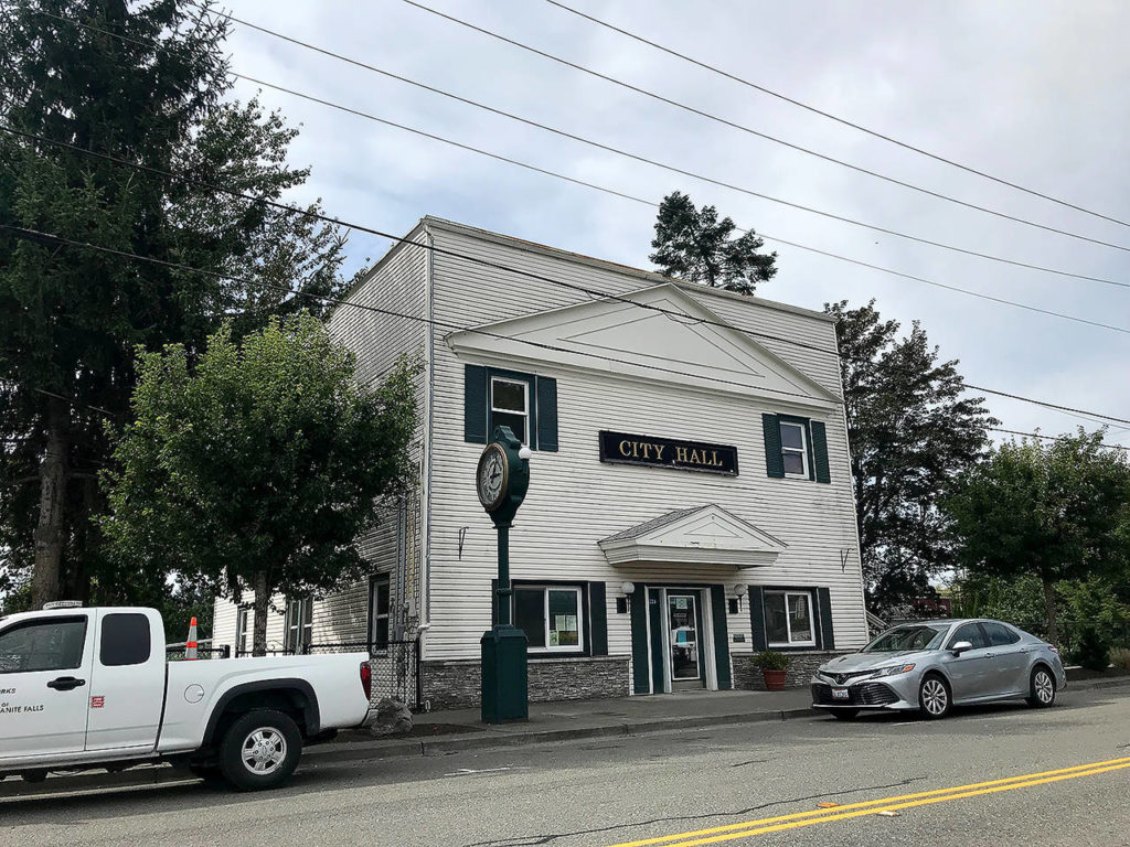 The previous Granite Falls City Hall is just across the street from the new building on South Granite Avenue. (Stephanie Davey / The Herald)
