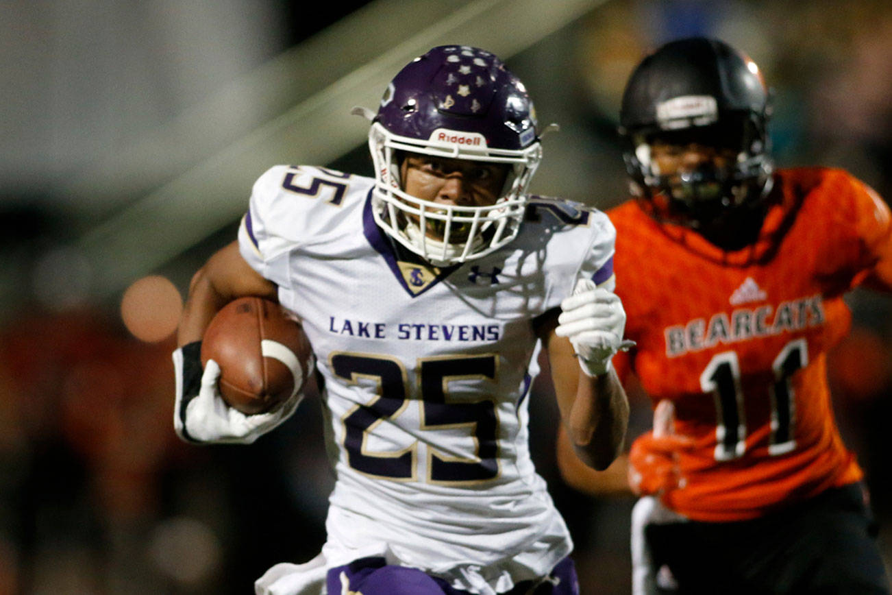 After reaching the Class 4A state title game last year, Kasen Kinchen and Lake Stevens could be primed for another big season. (Andy Bronson / The Herald)