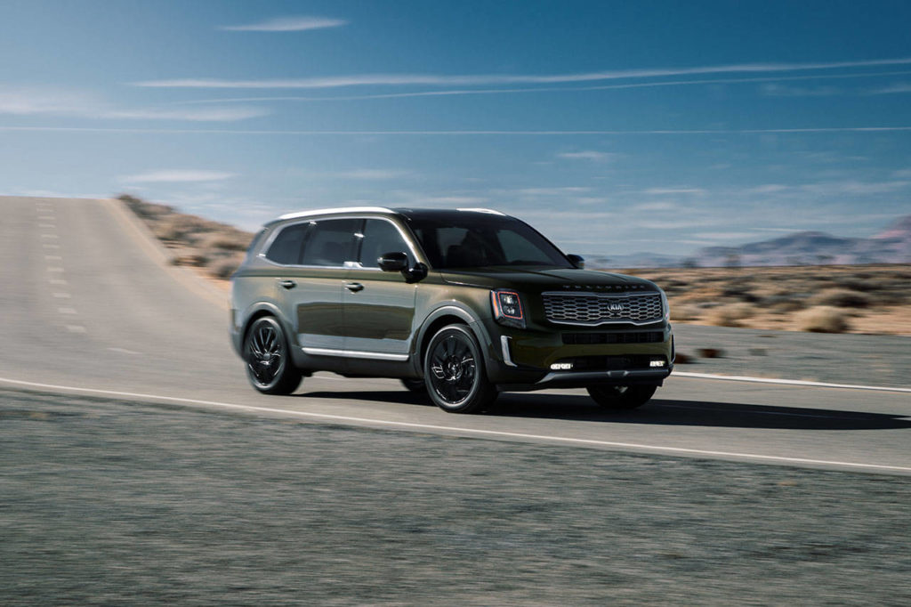 The midsize 2020 Kia Telluride revives the boxy look of the earliest sport utility vehicles, but adds contemporary flair. (Manufacturer photo)
