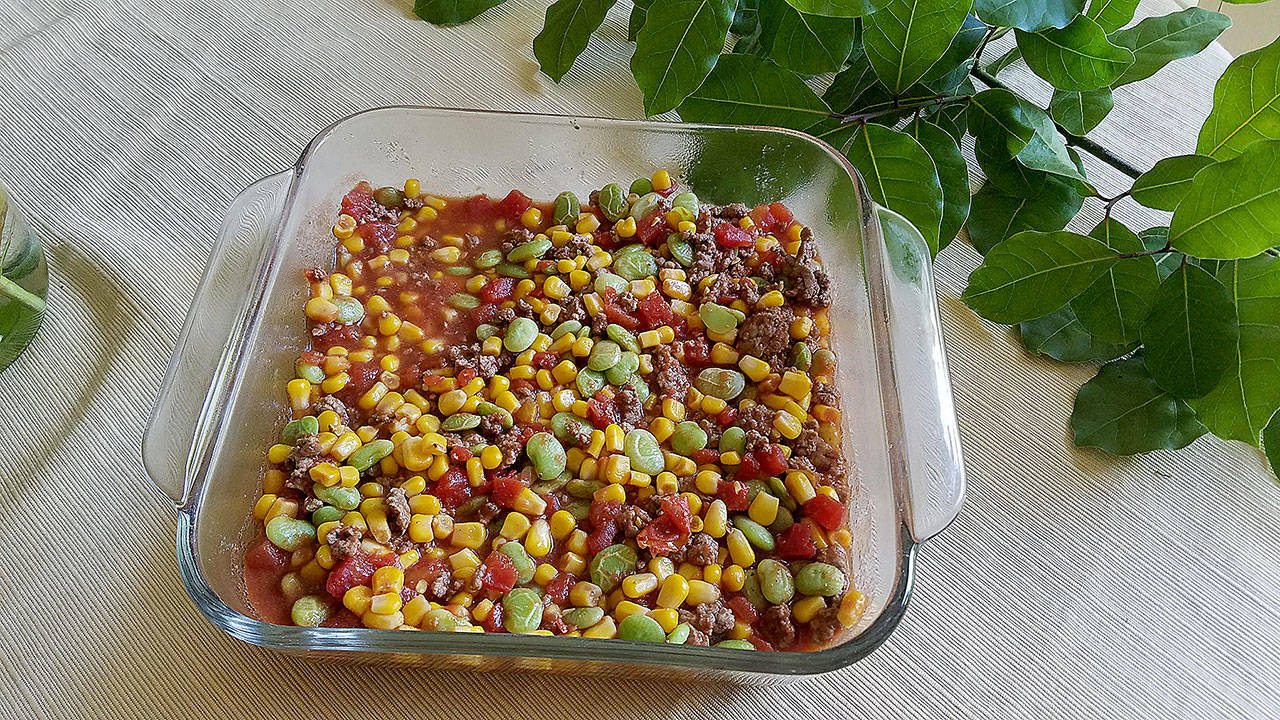 Mom took the night off from cooking when her 14-year-old son prepared misickquatash, a recipe from the MyPlate website. (Jennifer Bardsley)