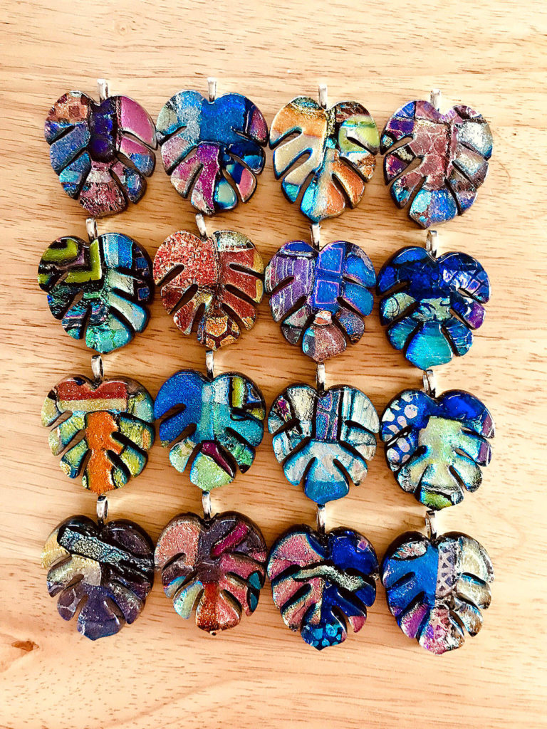 Everett artist Tonie Arabi will be selling several hundred dichroic glass creations at Arlington’s art festival. 
