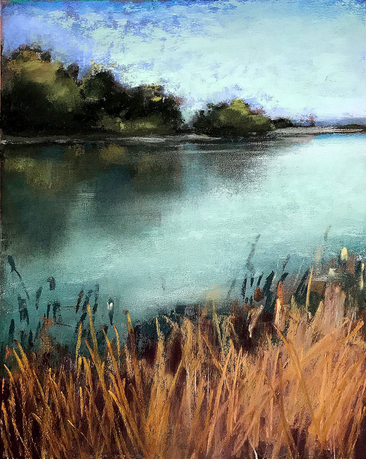 “Skagit River,” a pastel by Vicki Johnson, is one of the works that will be for sale at this weekend’s Art in Legion Park in Arlington.