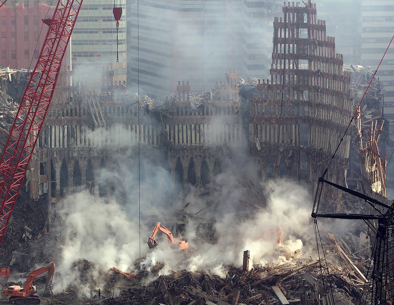 The site of the World Trade Center attack on Sept. 11, 2001 contained dust that held heavy metals and asbestos, among other hazards. (AP Photo/Michael Conroy, file)