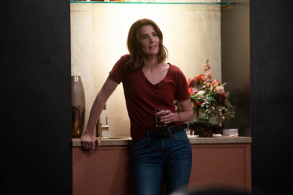 This image released by ABC shows Cobie Smulders in a scene from “Stumptown,” premiering Sept. 25 on ABC. (David Bukach/ABC via AP)
