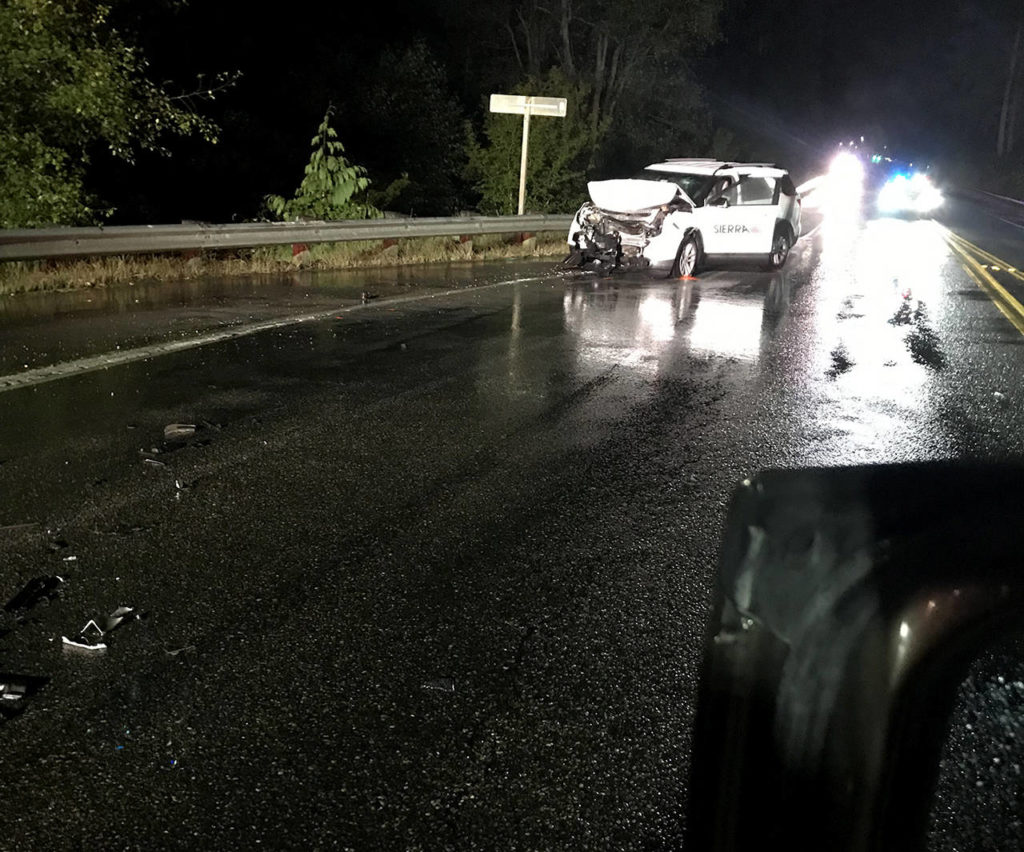 Three children, their father and a suspected DUI driver suffered injuries in a head-on crash late Thursday on Highway 9 in Lake Stevens. (Lake Stevens Police Department)
