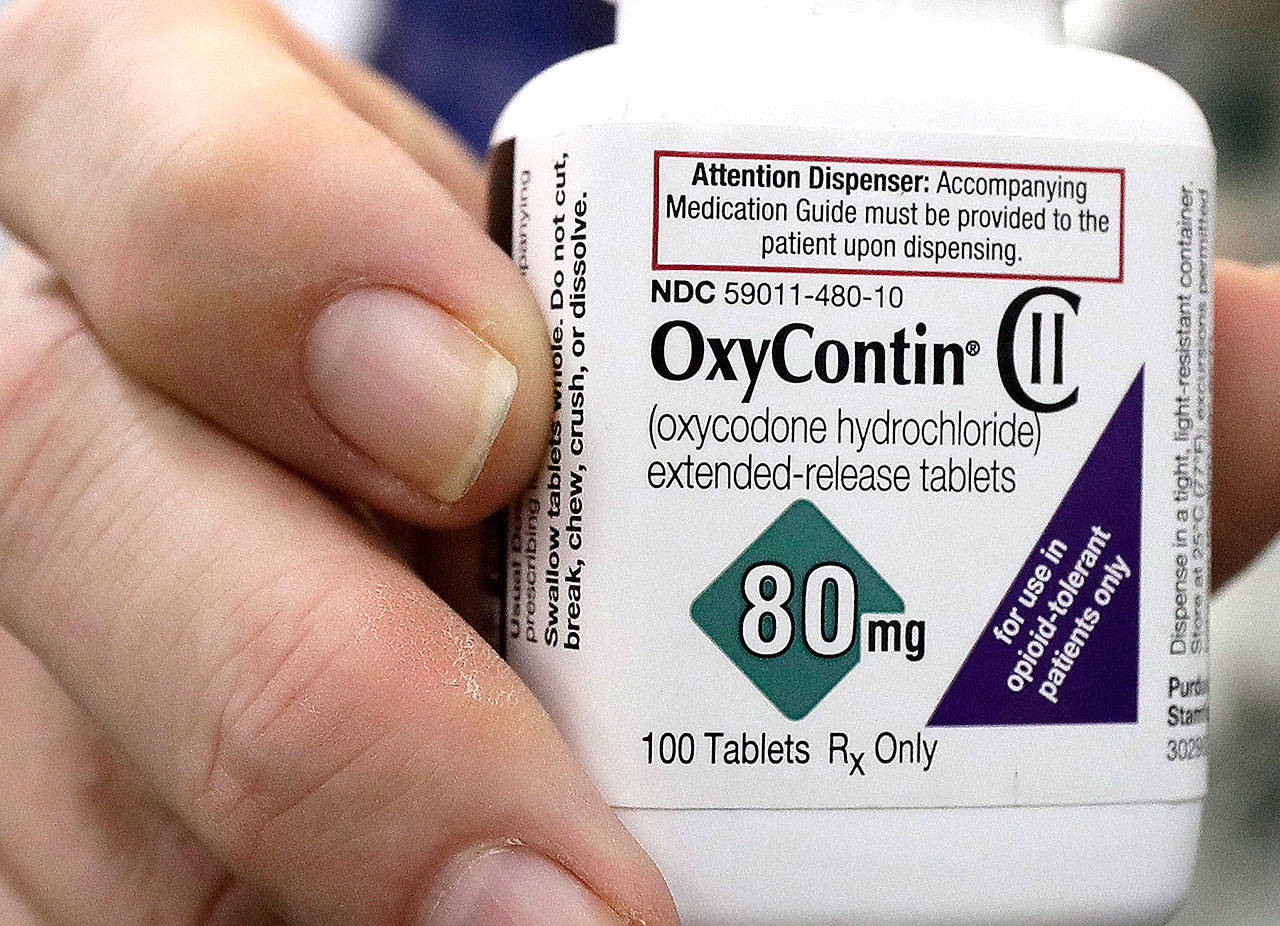 A bottle of OxyContin. (AP Photo/Jeff Chiu, File)