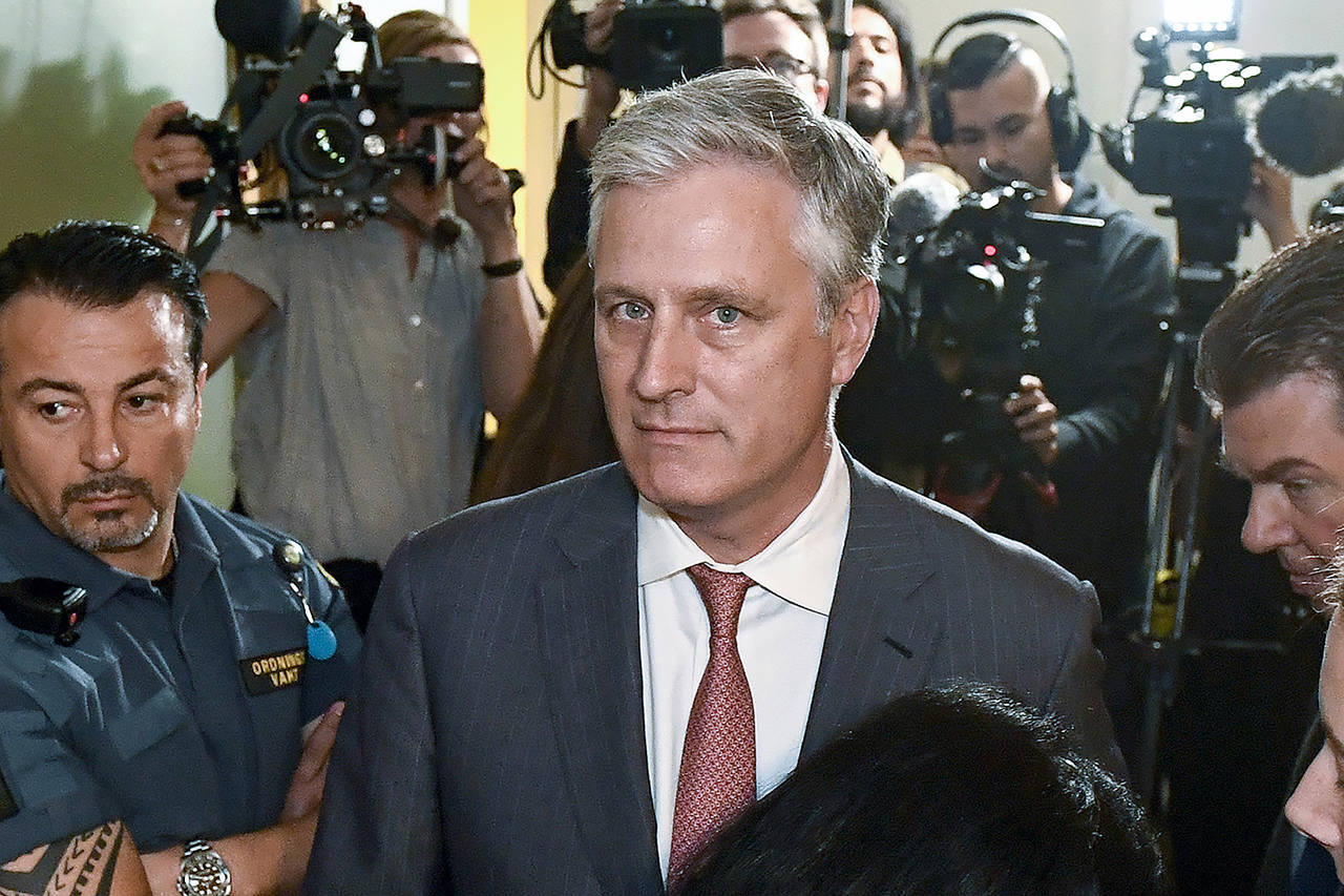 In this July 30 photo, Robert O’Brien, U.S. Special Envoy Ambassador, arrives at the district court where U.S. rapper A$AP Rocky is to appear on charges of assault, in Stockholm, Sweden. President Donald Trump has named O’Brien to be his new national security adviser. (Erik Simander/TT via AP)