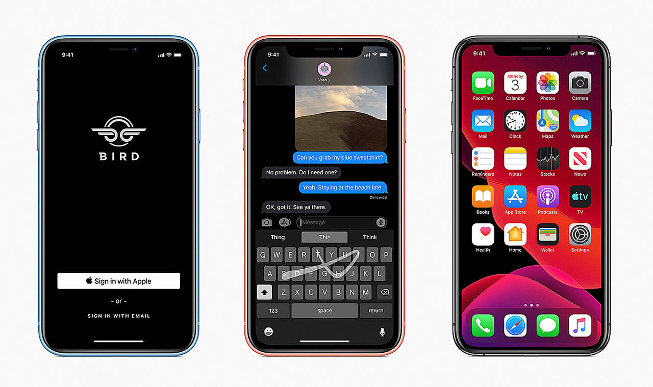 Apple’s iOS 13 update brings new features to old iPhones, including Sign In with Apple and Dark Mode. (Apple)