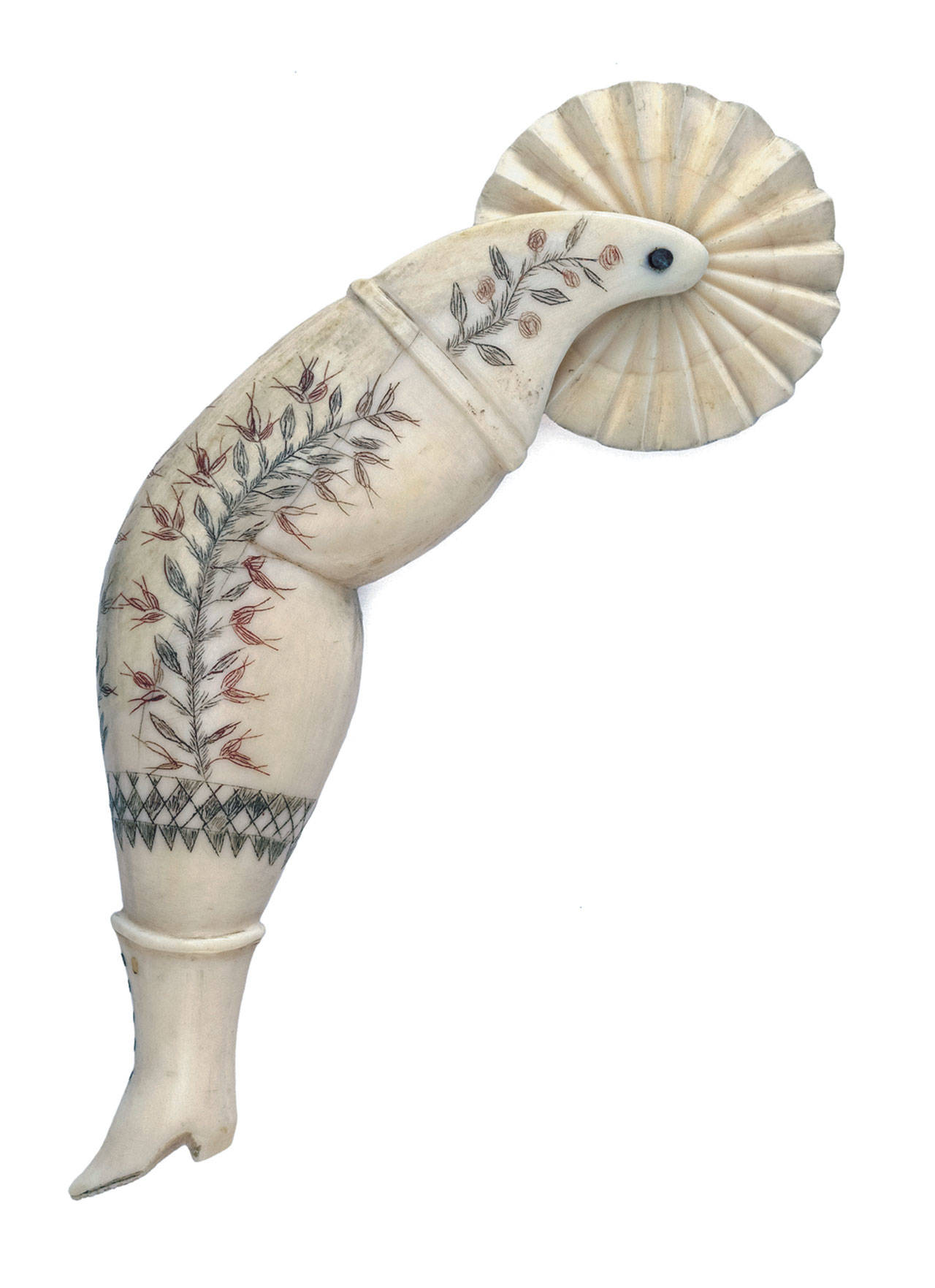 This ivory pie crimper was made in the 1800s by a sailor and sold at an Eldred’s auction recently for $3,600. It is a piece of folk art with several suggested explanations of the design. (Cowles Syndicate Inc.)