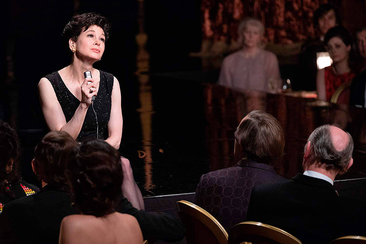 Renee Zellweger plays Judy Garland in “Judy,” which takes place over a couple of weeks in the final year of the troubled icon’s life. (LD Entertainment and Roadside Attractions)