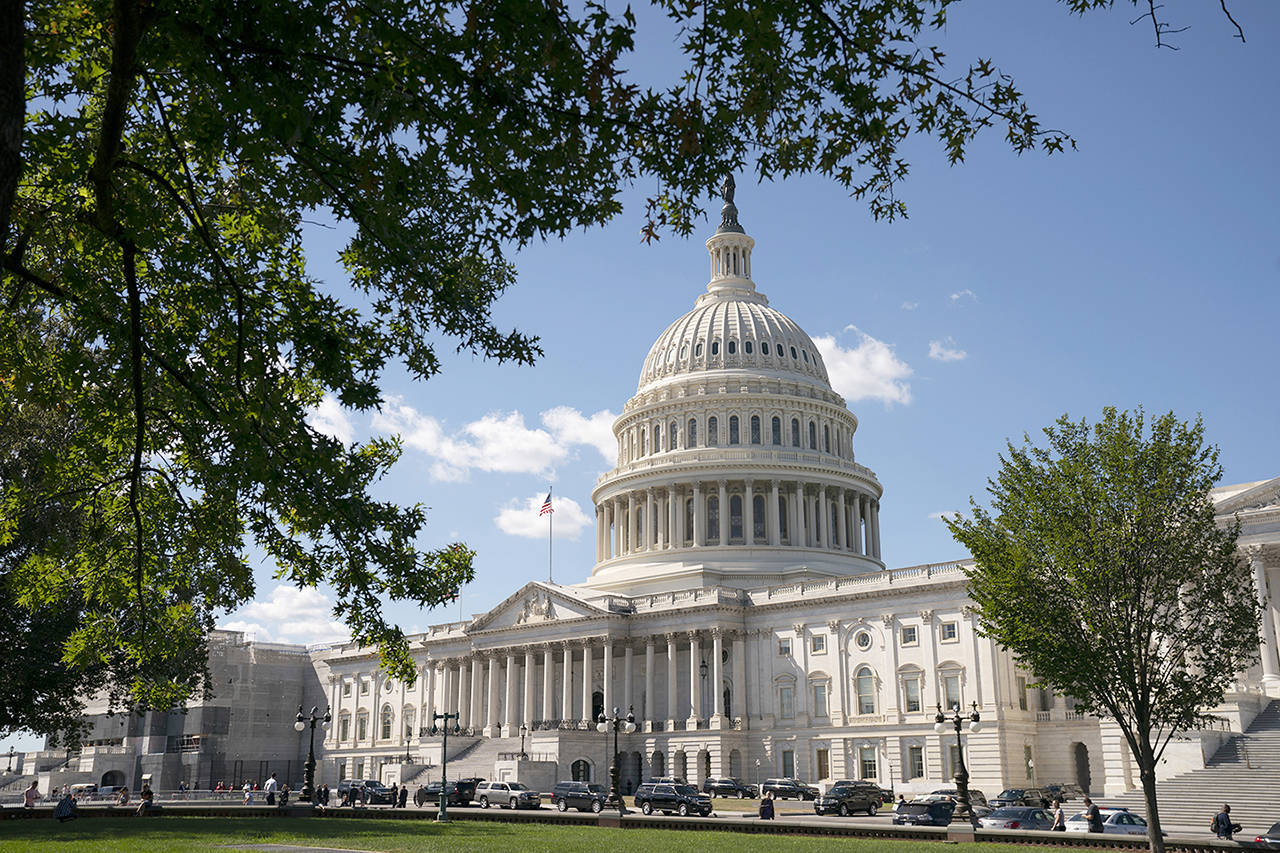 The Capitol is seen in Washington on Tuesday as House Democrats urge Speaker Nancy Pelosi to launch an impeachment inquiry amid reports that President Donald Trump pressured Ukraine to investigate former Vice President Joe Biden and his family. (AP Photo/J. Scott Applewhite)