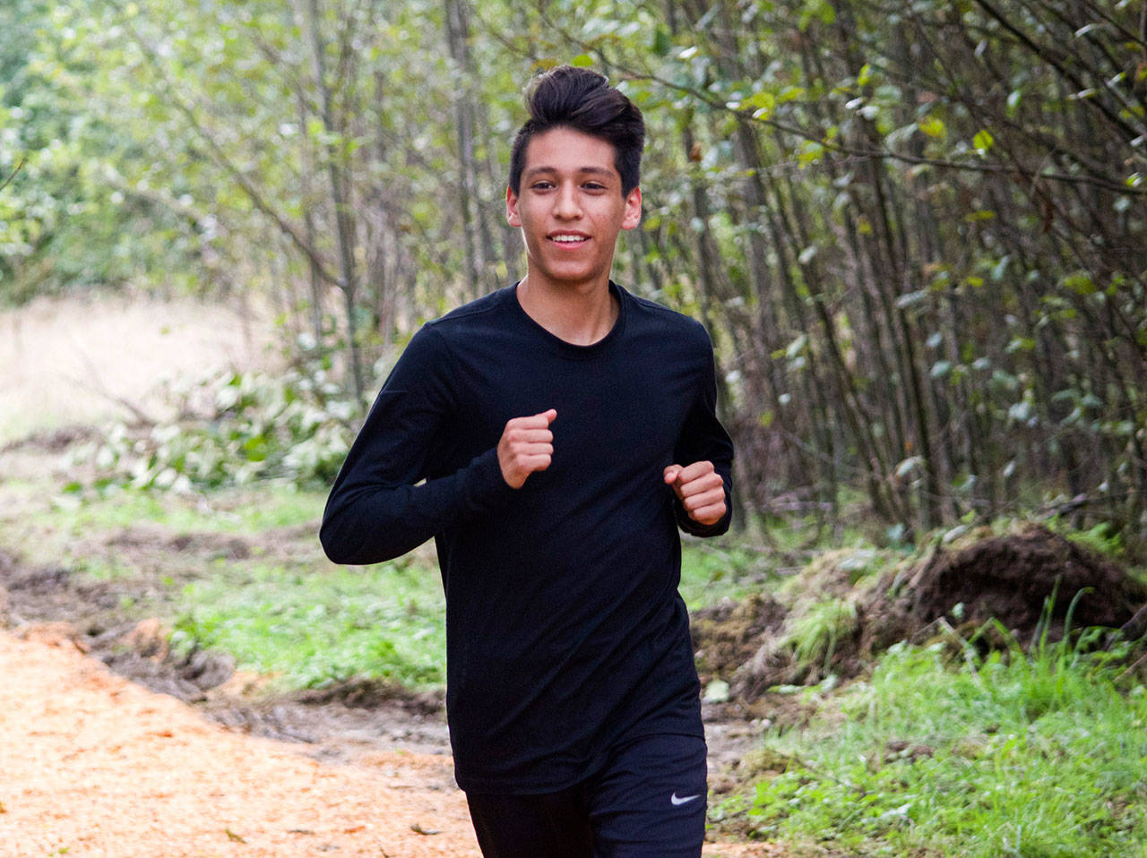 Granite Falls senior Isaac Cortes is the top Tigers boys runner. (Katie Webber / The Herald)