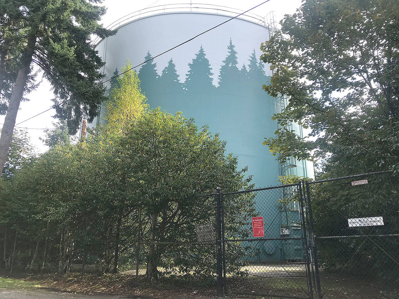 A Snohomish water tower on Terrace Avenue was closed for a few weeks after a group of teenagers broke in for a swim. (Stephanie Davey / The Herald)