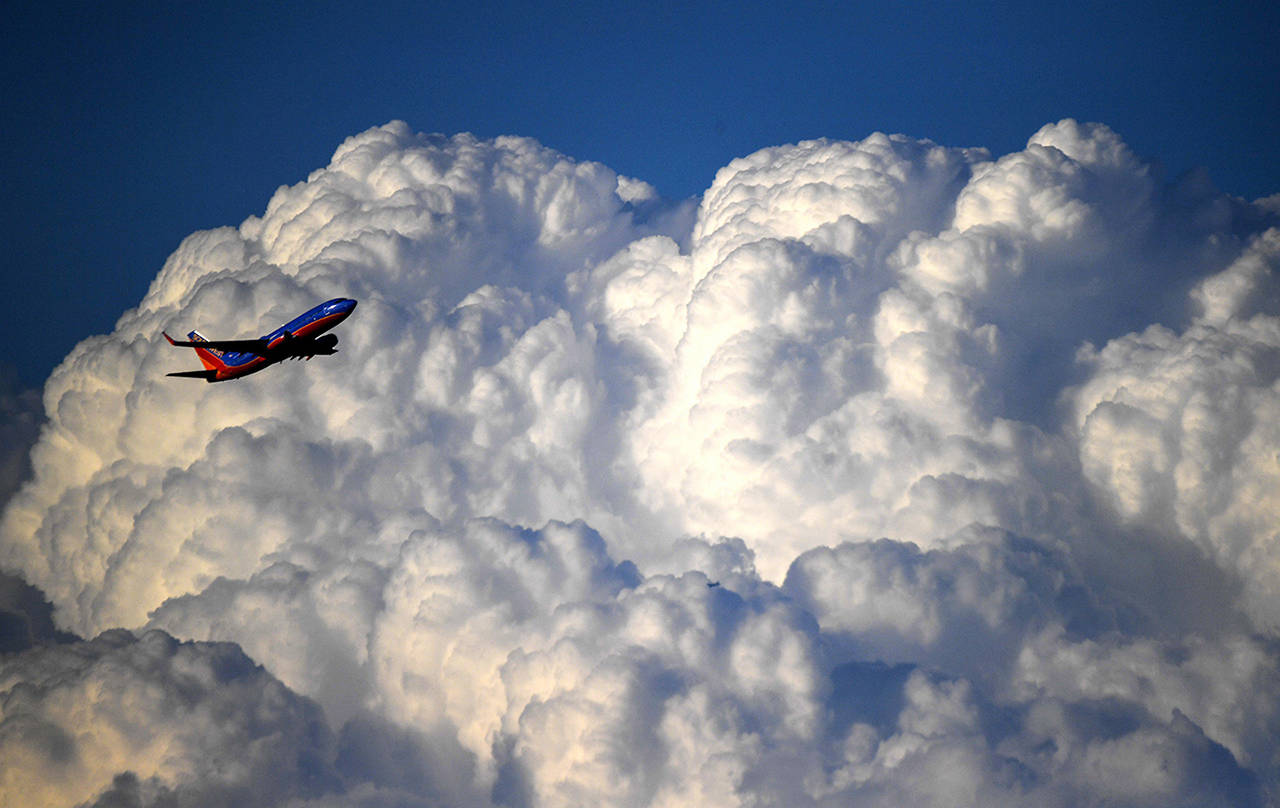 A Southwest Airlines plane takes off from Reagan National Airport in Arlington, Virginia, in 2017. (Jonathan Newton/Washington Post, file)