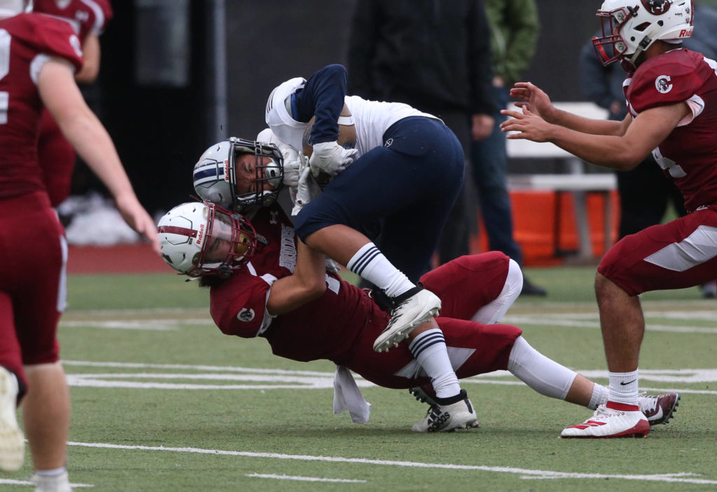 Glacier Peak took on Cascade in football at Everett Memorial Stadium on Friday, Oct. 4, 2019 in Everett, Wash. (Andy Bronson / The Herald)
