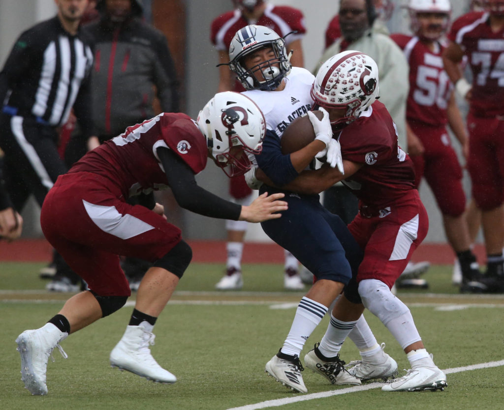 Glacier Peak took on Cascade in football at Everett Memorial Stadium on Friday, Oct. 4, 2019 in Everett, Wash. (Andy Bronson / The Herald)
