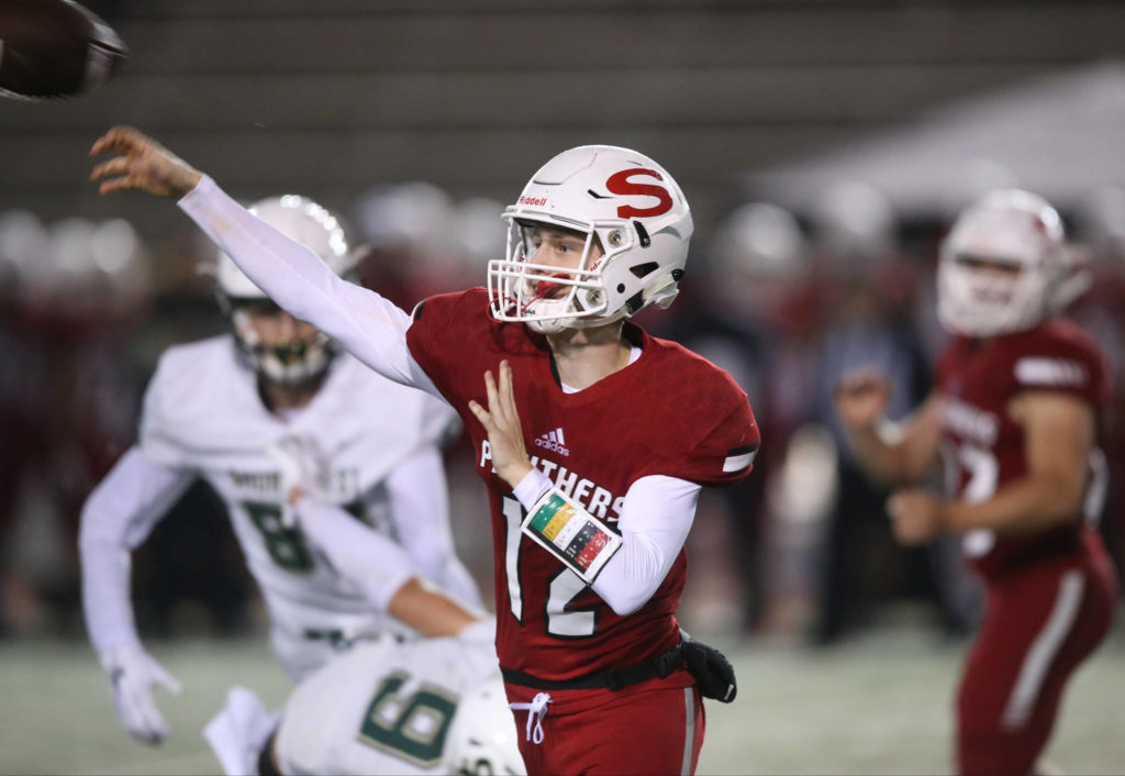 Shorecrest beat Snohomish 36-35 at Veterans Stadium at Snohomish High School on Friday, Oct. 4, 2019 in Snohomish, Wash. (Andy Bronson / The Herald)
