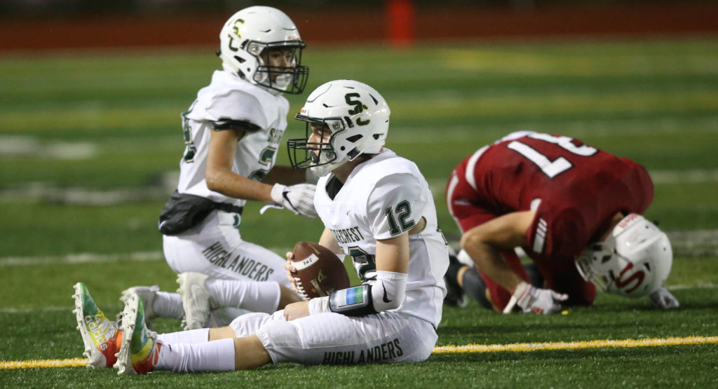 Shorecrest beat Snohomish 36-35 at Veterans Stadium at Snohomish High School on Friday, Oct. 4, 2019 in Snohomish, Wash. (Andy Bronson / The Herald)
