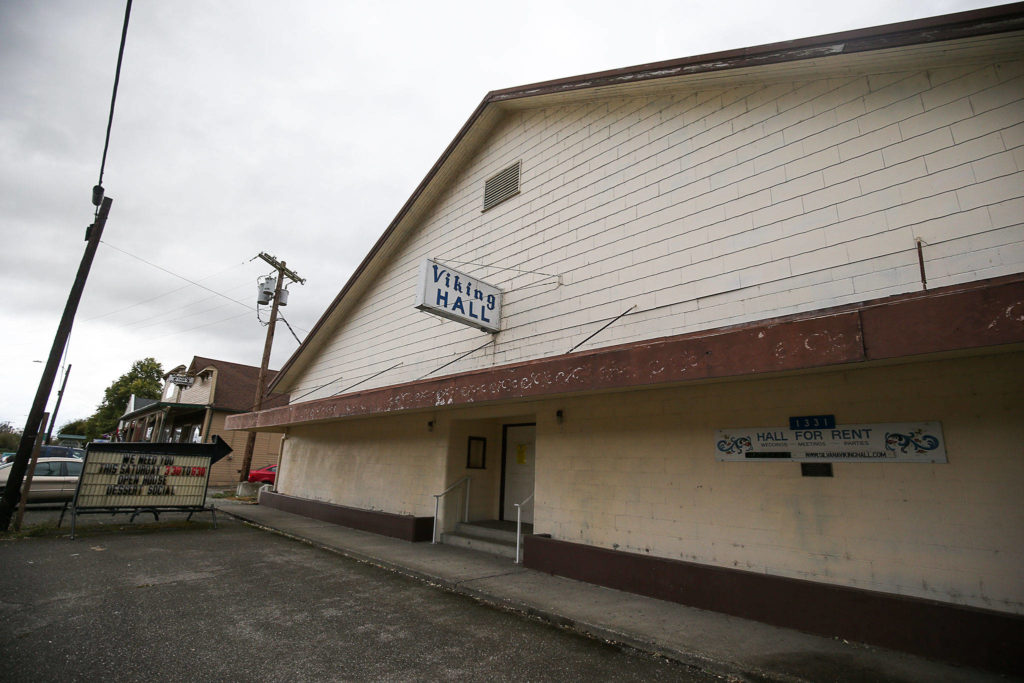 Viking Hall on Wednesday in Silvana. A volunteer group who owns the building hopes to bring in more rentals, or they could lose it. (Andy Bronson / The Herald)
