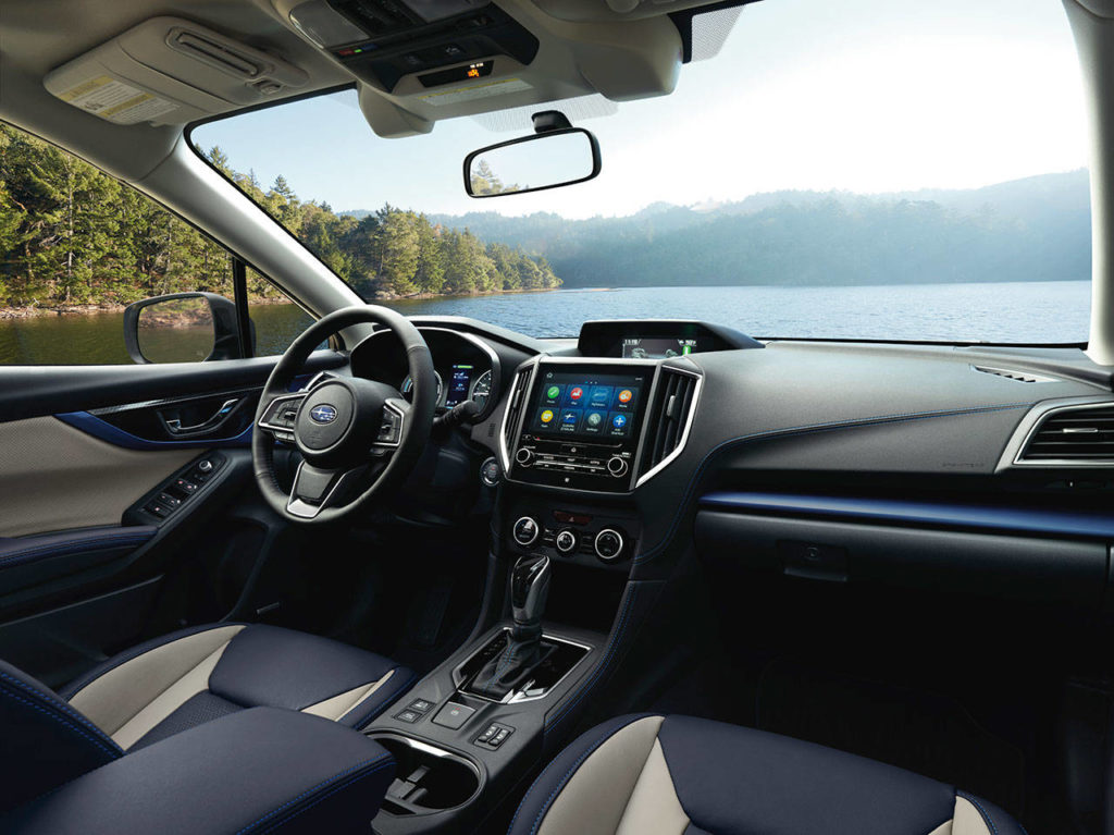The 2019 Subaru Crosstrek Hybrid interior is skillfully crafted and provides great forward and lateral visibility. (Manufacturer photo)
