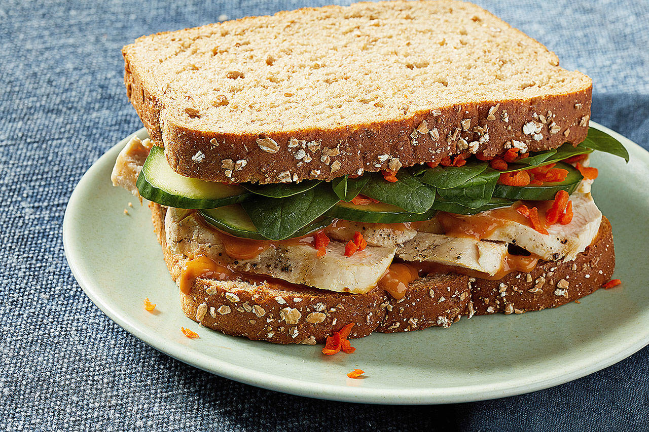 This chicken satay sandwich is for the peanut butter lovers out there. (Photo by Tom McCorkle for The Washington Post)