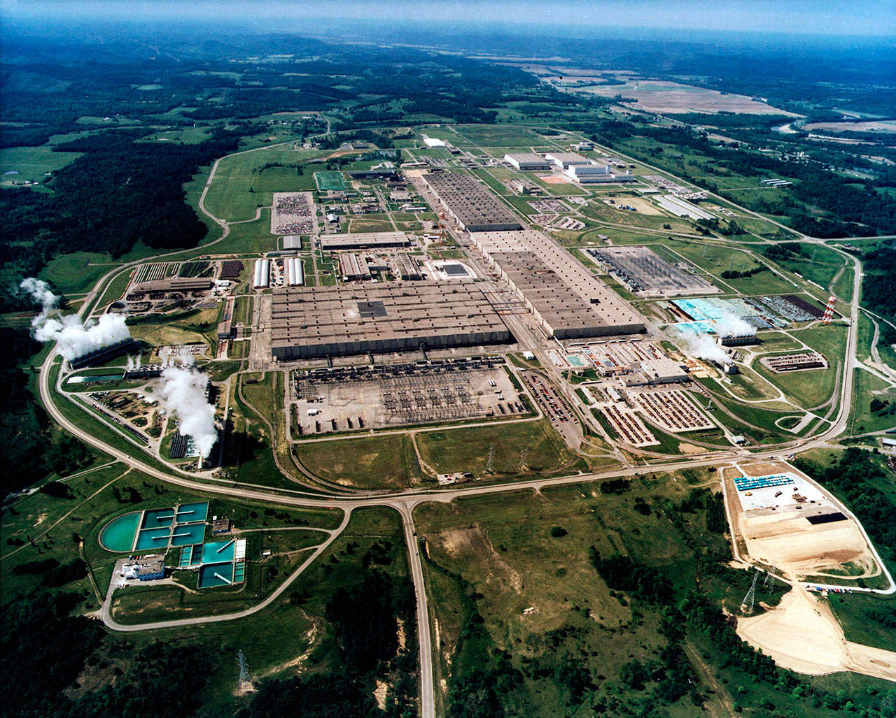 A large uranium plant is located in Piketon, Ohio. U.S. uranium mining companies and nuclear power plant operators are hoping for a bailout in the name of national security. (AP Photo/U.S. Dept. of Energy VIA AP)