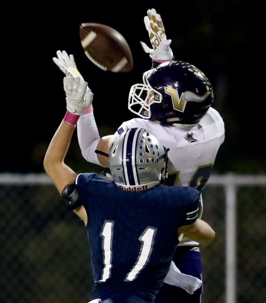 Lake Stevens dominates Glacier Peak 41-3 Friday night at Veterans Memorial Stadium in Snohomish on October 11, 2019. (Kevin Clark / The Herald)
