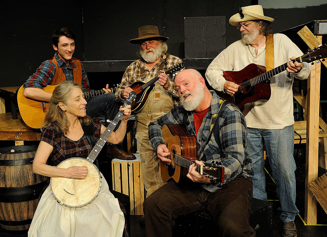 An ensemble provides the musical backdrop for Red Curtain’s “Dark of the Moon,” which opens Oct. 18 in Marysville. In the ensemble are, from left, Drew Winston, Dyann Arthur, James Prater, Bill Pfleging and Joe Goins.