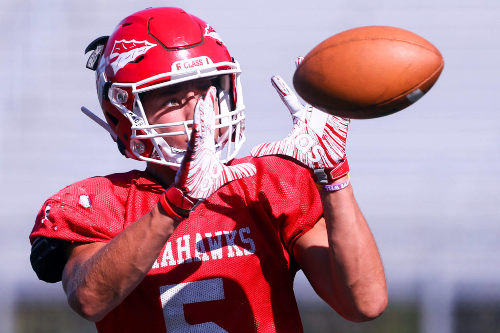 Marysville Pilchuck takes a 6-0 record into next week’s Wesco 3A North showdown against Ferndale. (Kevin Clark / The Herald)
