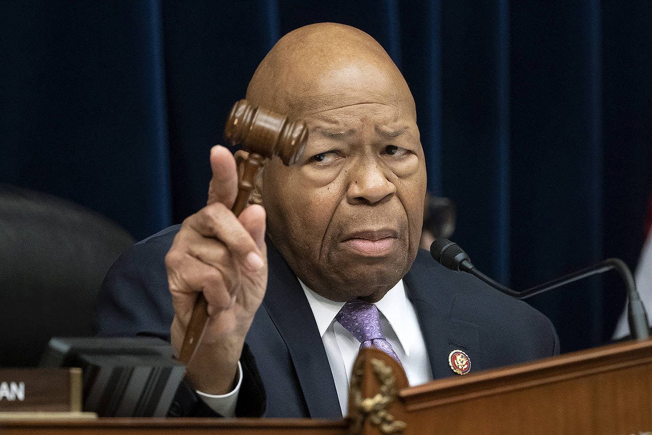 In this April 2 photo, House Oversight and Reform Committee Chair Elijah Cummings leads a meeting to call for subpoenas after a White House official said dozens of people in President Donald Trump’s administration were granted security clearances despite “disqualifying issues” in their backgrounds. Cummings has died from complications of longtime health challenges. (AP Photo/J. Scott Applewhite, File)