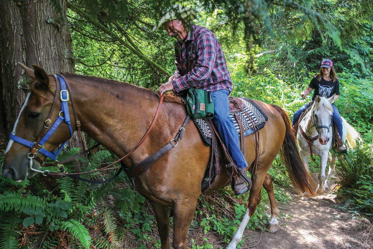 You’re likely to encounter horseback riders on the trails at Lord Hill Park. (Kevin Clark/ The Herald)