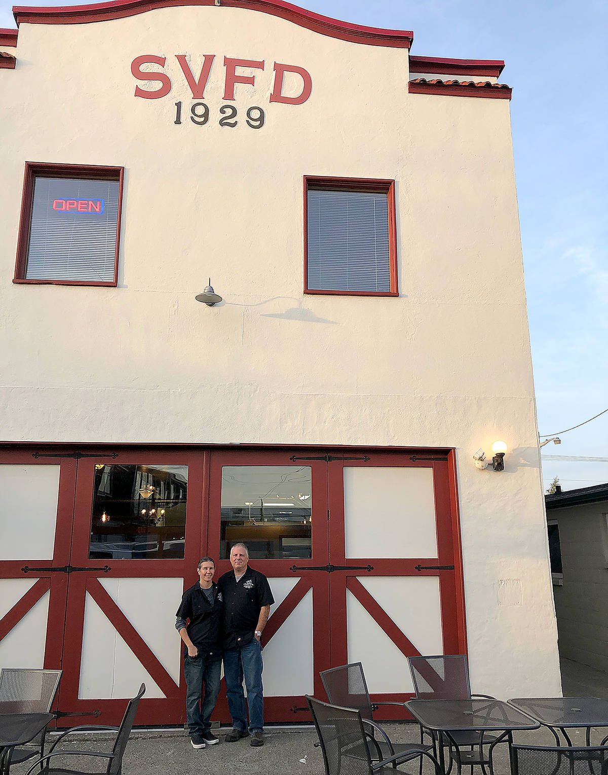 Matt Stromberg and Kristine Birkenkopf recently opened SAAL Brewing Co. in the old west end fire hall in Stanwood. (Aaron Swaney)