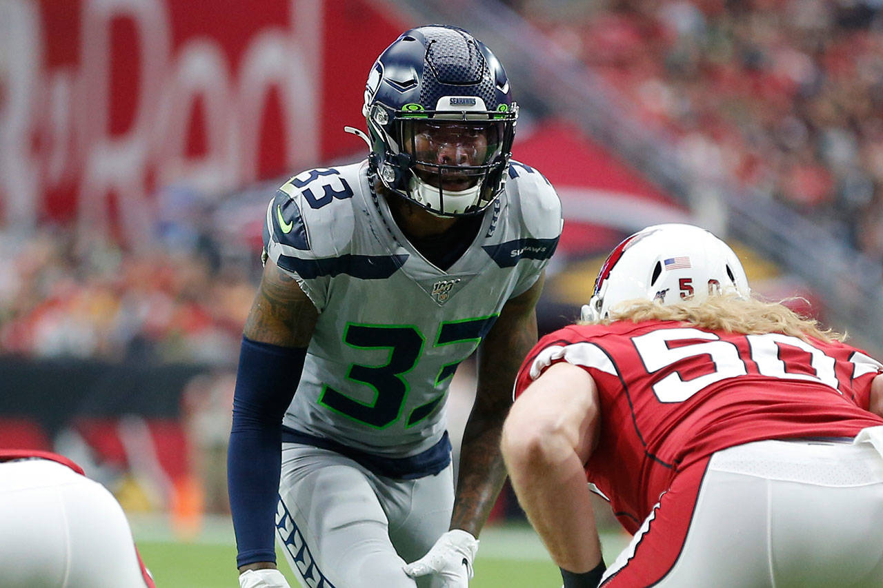 The Seahawks placed free safety Tedric Thompson on the injured list Wednesday with a torn labrum. (AP Photo/Rick Scuteri)