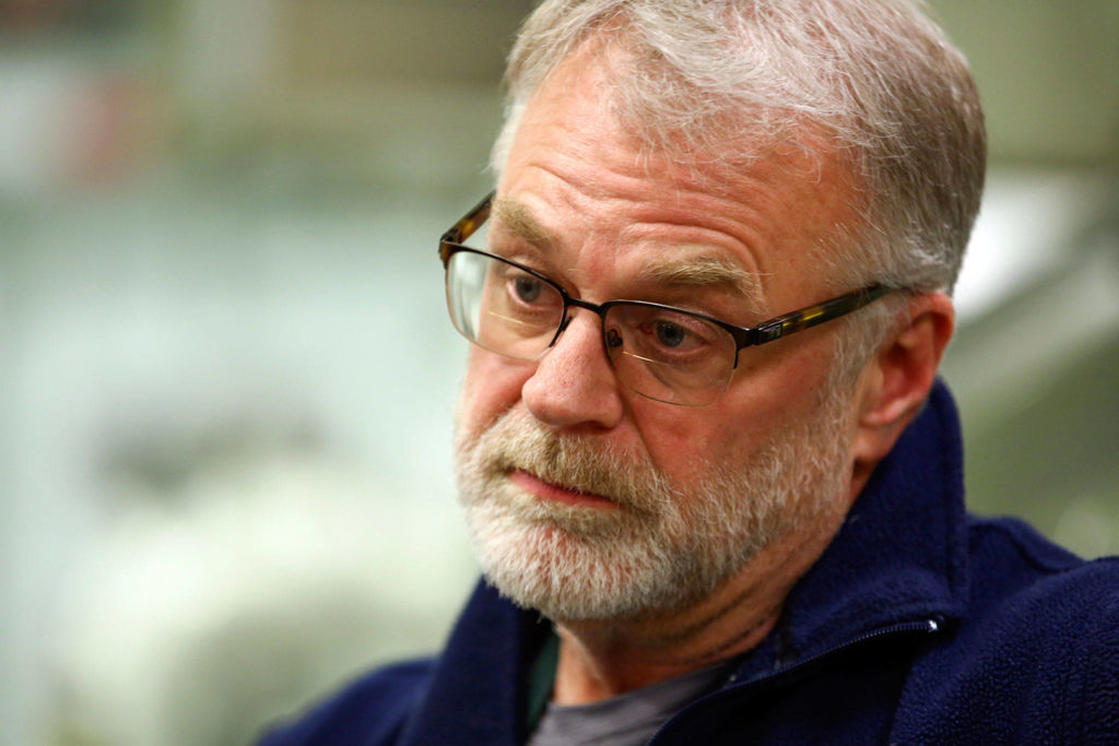 Mark Nitchman, a chief engineer for Washington State Ferries, said installing hybrid engines on the vessels would be a great legacy to leave before retiring. (Kevin Clark / The Herald)
