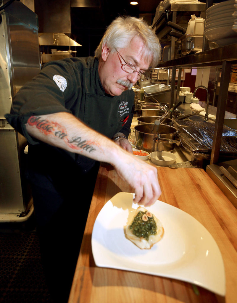 David Buchanan is chef de cuisine at Tulalip Casino’s Blackfish Wild Salmon Grill and Bar. (Andy Bronson / The Herald)
