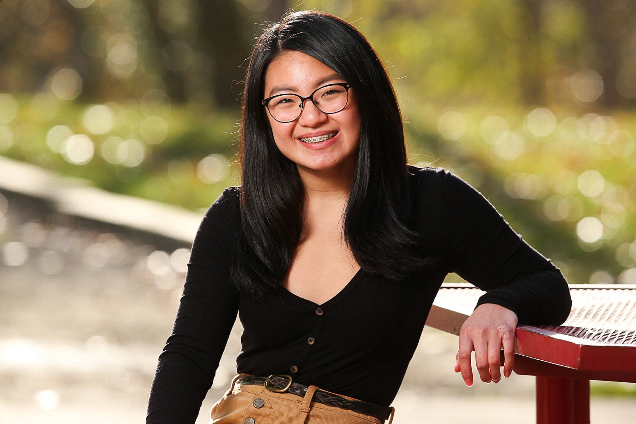 Stanwood High senior Jetlynn Hau is looking at schools like Cornell and CalTech to continue her education in math. (Andy Bronson / The Herald)