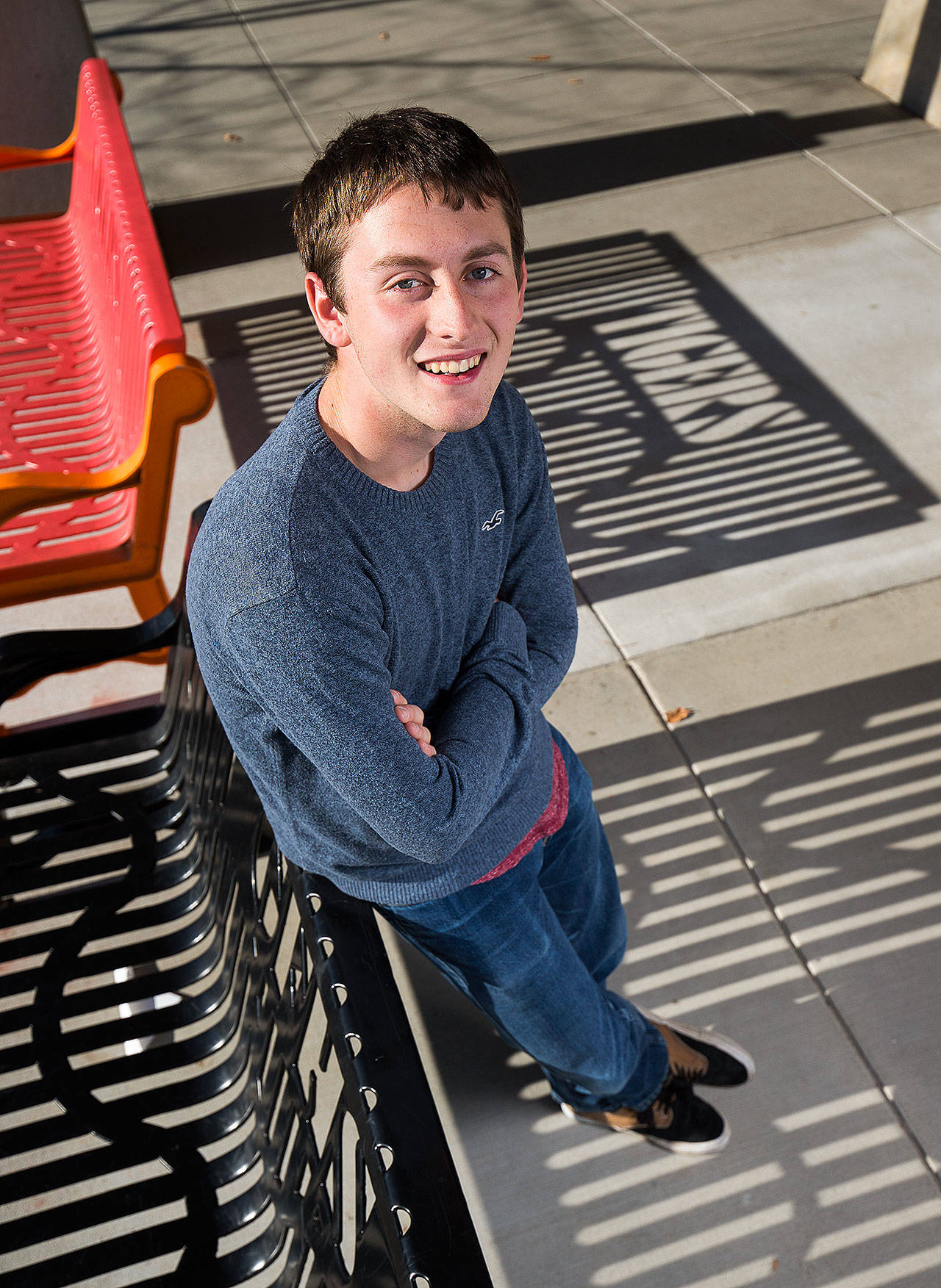 Orion Green, a senior at Granite Falls High School, is an Eagle Scout, a track and field athlete and a sousaphone player. He hopes to study electrical engineering in pursuit of a career in the Navy. (Andy Bronson / The Herald)