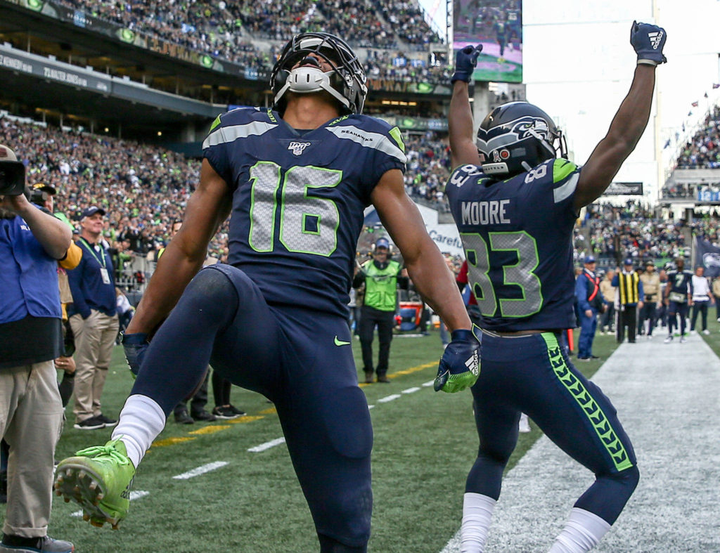 Seahawks beat the Buccaneers 40-34 in overtime Sunday afternoon at CenturyLink Field in Seattle on November 3, 2019. (Kevin Clark / The Herald)
