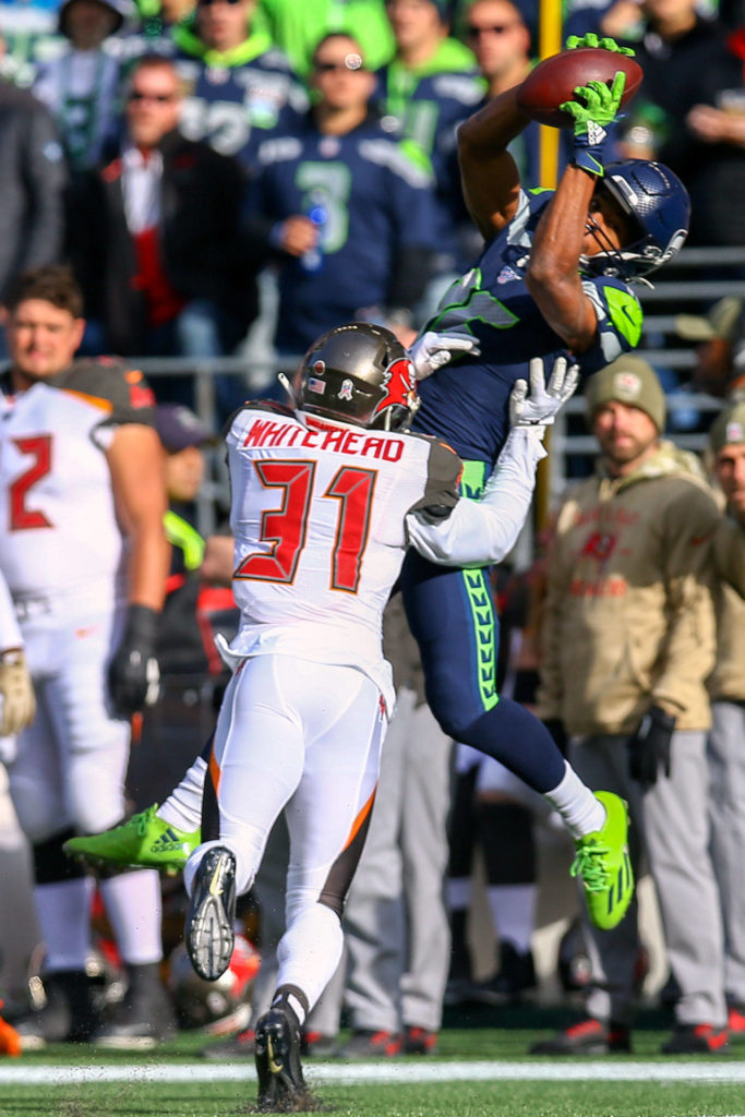 Seahawks beat the Buccaneers 40-34 in overtime Sunday afternoon at CenturyLink Field in Seattle on November 3, 2019. (Kevin Clark / The Herald)
