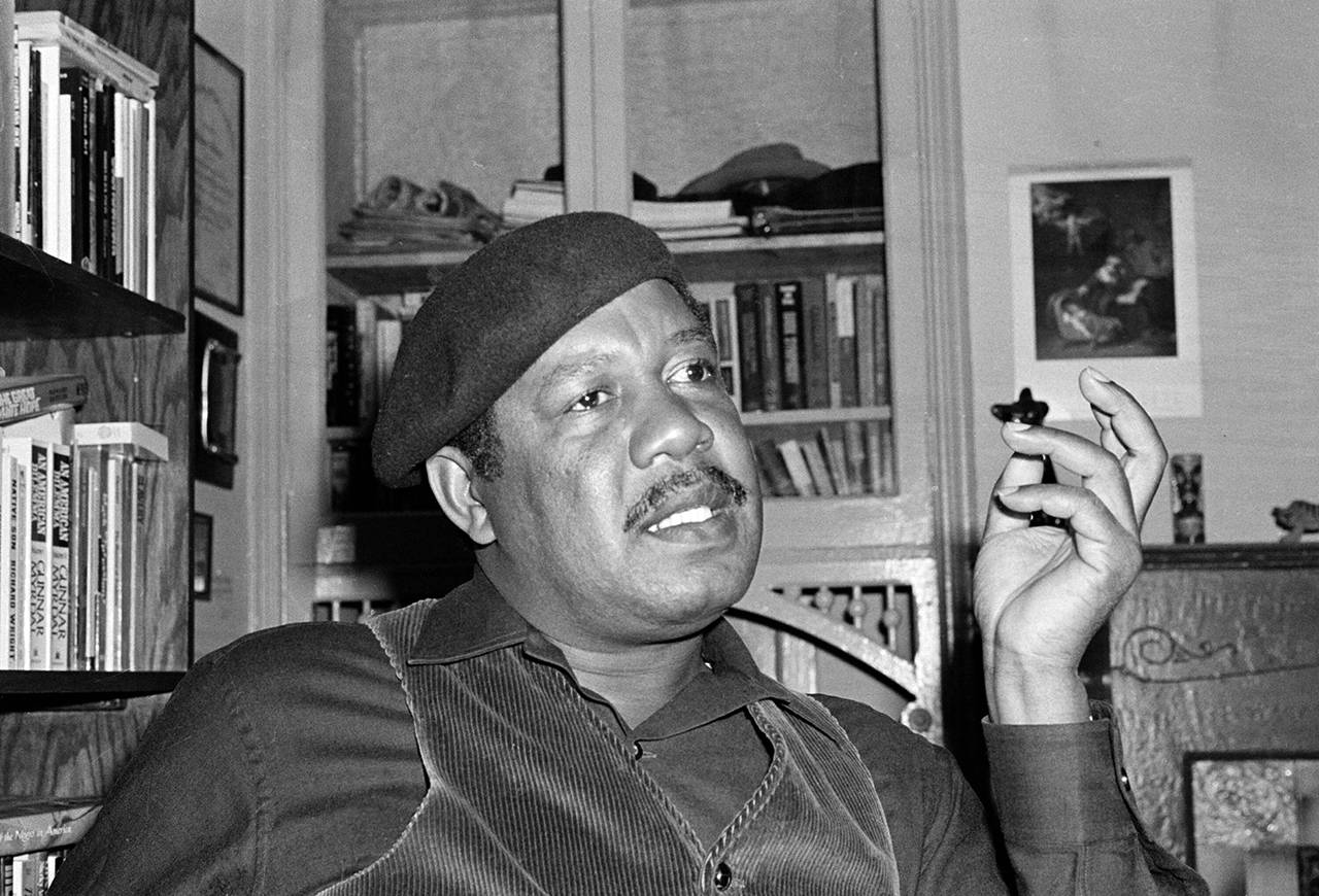 This 1977 photo shows author Ernest Gaines ,who wrote “The Autobiography of Miss Jane Pittman,” in his San Francisco home. (AP Photo, File)