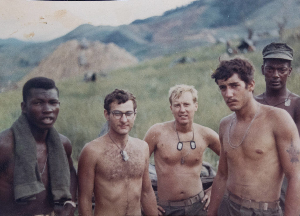 Greg Doering (center) with members of his mortar squad in Vietnam. (Photo courtesy of Greg Doering)
