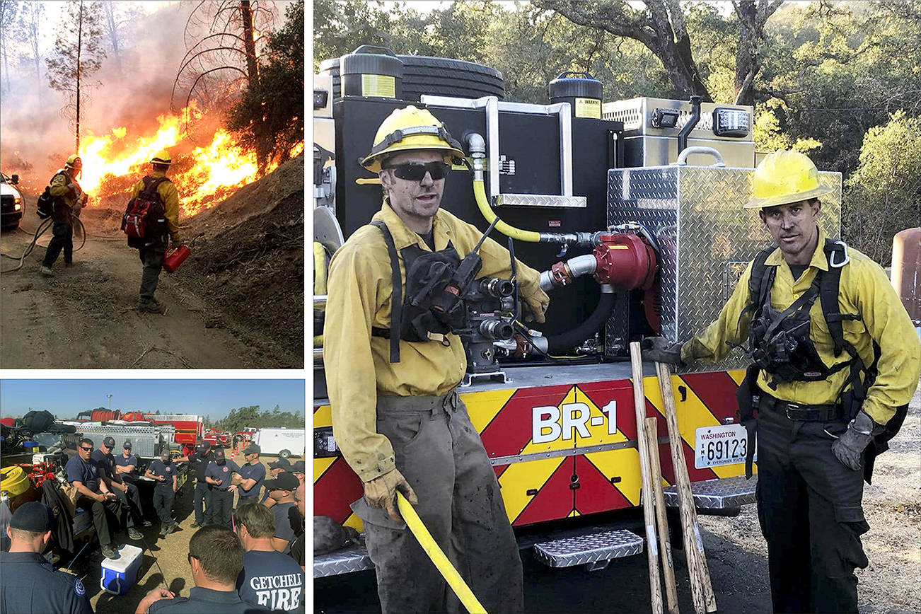 An annual tradition: Local fire crews fight California blaze