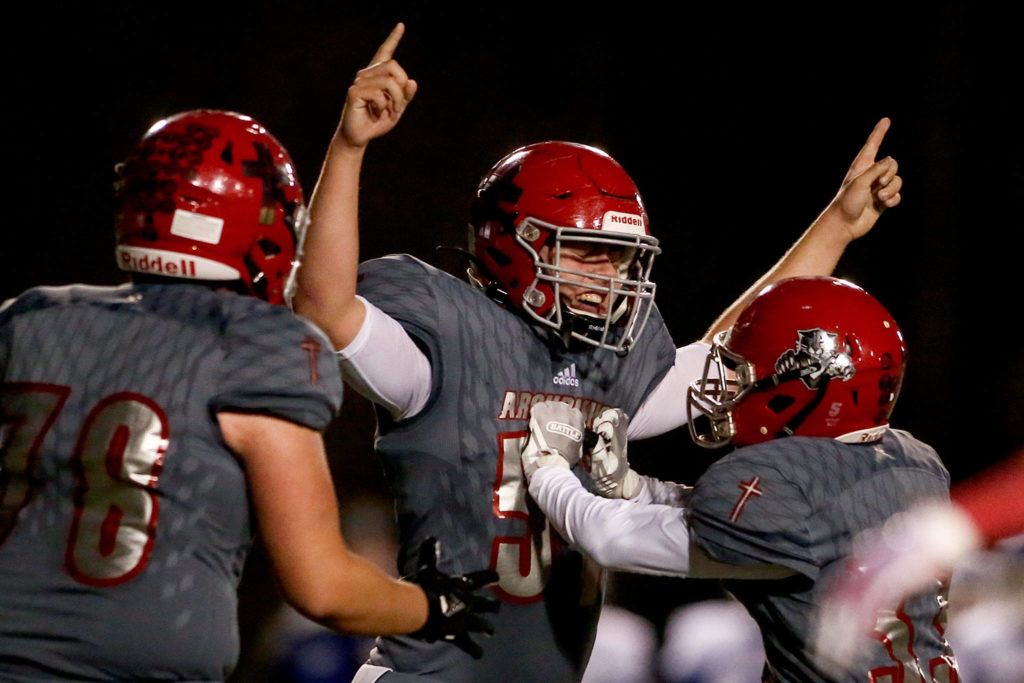 Archbishop Murphy faces a familiar state-playoff opponent in North Kitsap. (Kevin Clark / The Herald)
