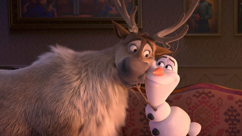 Sven and Olaf share a moment in “Frozen II.” (Disney)
