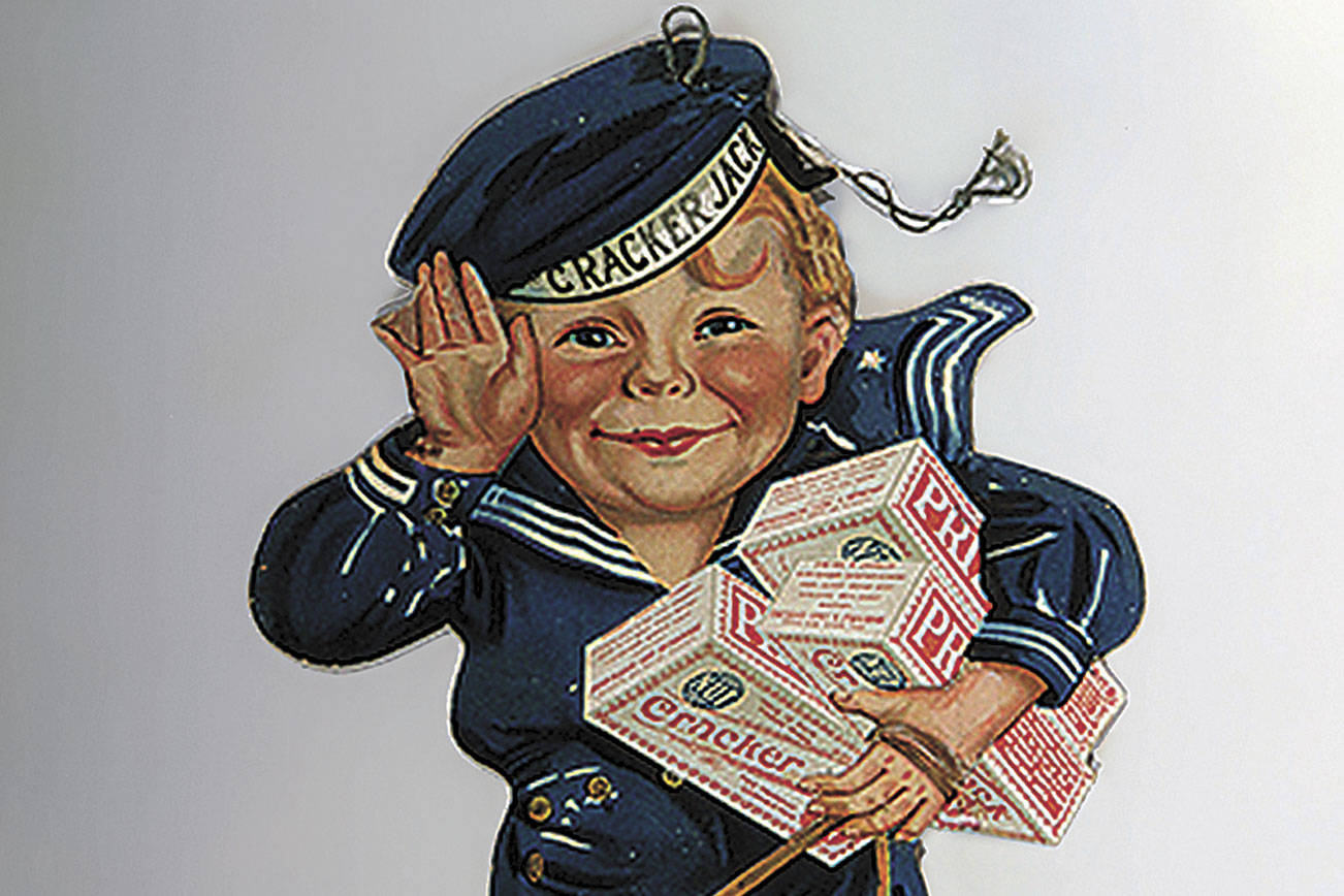 Poster shows an early version of the Cracker Jack sailor boy